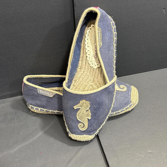 Lilly Pulitzer Preppy Nautical Beach Designer Espadrille True Navy Seahorse 6 - Picture 2 of 14